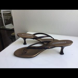 Manolo Blahnik Kitten Heel Thong Sandal